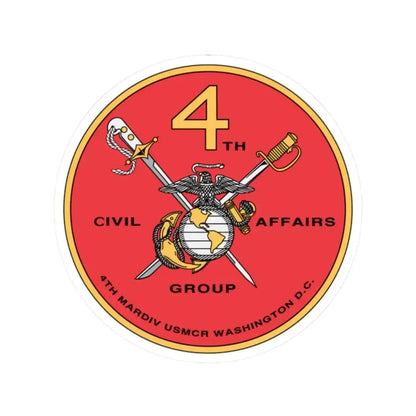 4th Civil Affairs Group (USMC) STICKER Vinyl Kiss-Cut Decal 2 Inch White - The Sticker Space