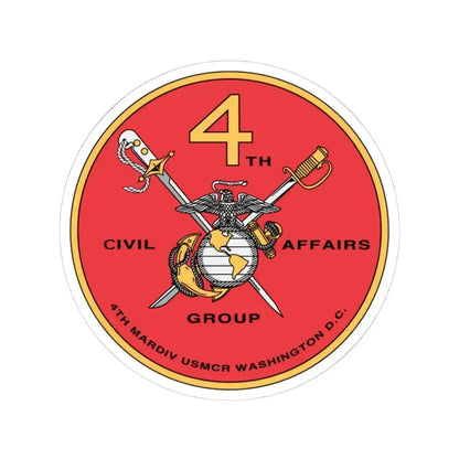 4th Civil Affairs Group (USMC) STICKER Vinyl Kiss-Cut Decal 4 Inch White - The Sticker Space