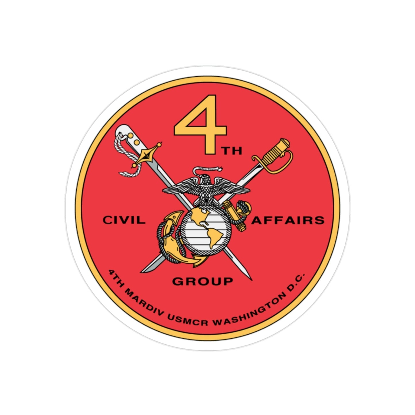 4th Civil Affairs Group (USMC) Transparent STICKER Die-Cut Vinyl Decal-2 Inch-The Sticker Space