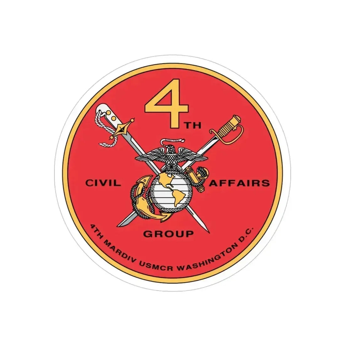 4th Civil Affairs Group (USMC) Transparent STICKER Die-Cut Vinyl Decal 4 Inch - The Sticker Space