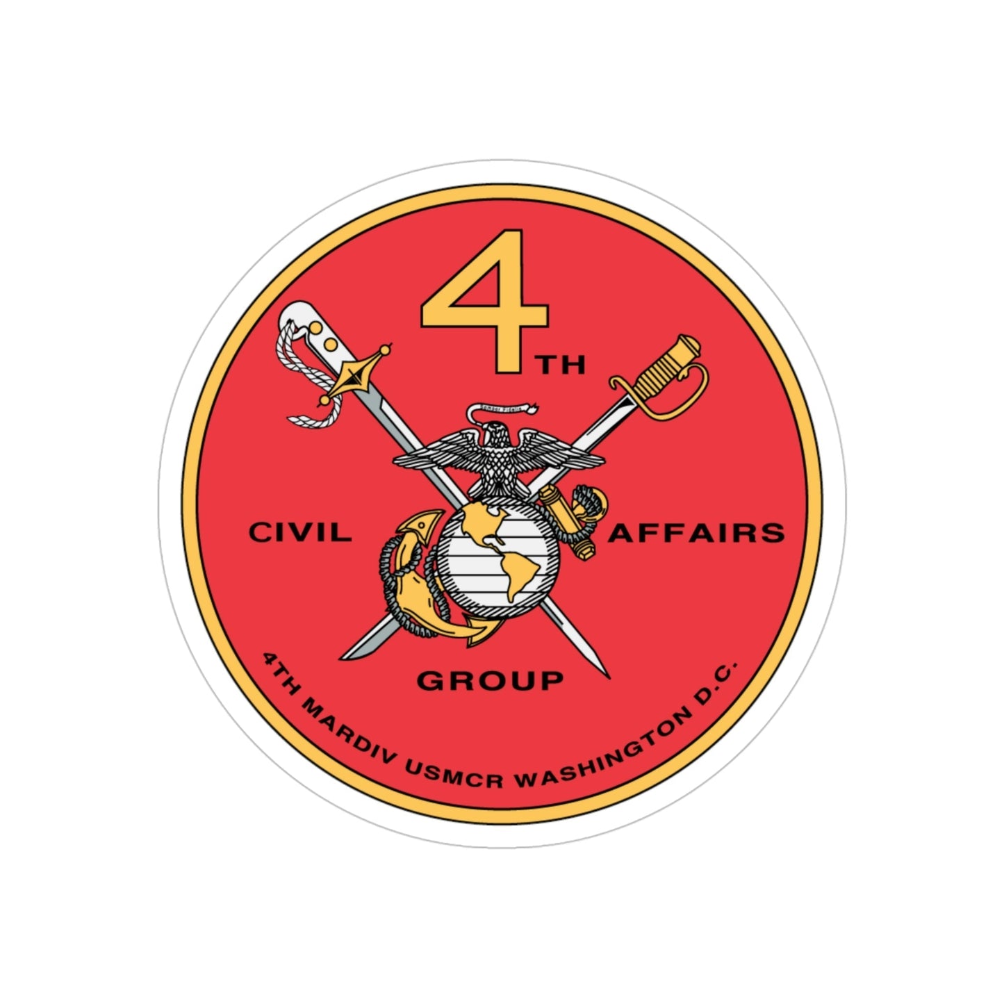 4th Civil Affairs Group (USMC) Transparent STICKER Die-Cut Vinyl Decal-4 Inch-The Sticker Space