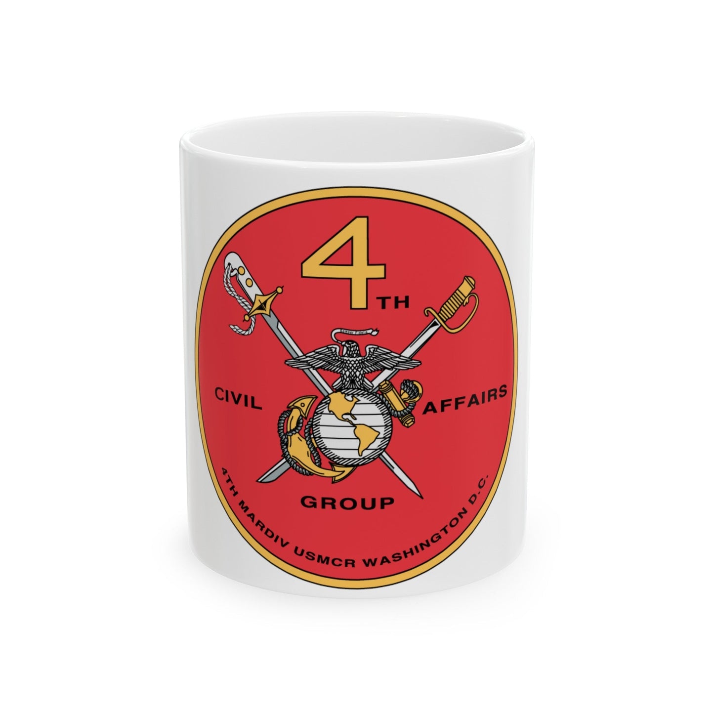 4th Civil Affairs Group (USMC) White Coffee Mug-11oz-The Sticker Space