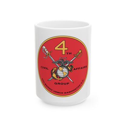 4th Civil Affairs Group (USMC) White Coffee Mug-15oz-The Sticker Space