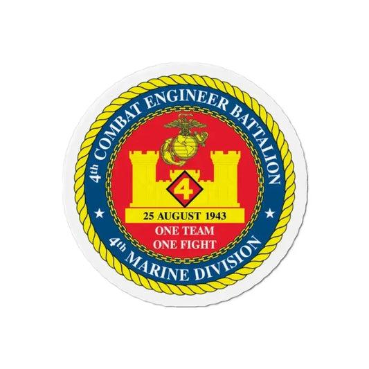 4th Cmbt Eng Bn (USMC) Refrigerator Magnet 2 Inch - The Sticker Space