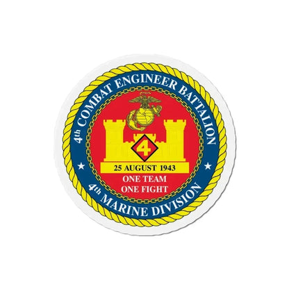 4th Cmbt Eng Bn (USMC) Refrigerator Magnet 3 Inch - The Sticker Space