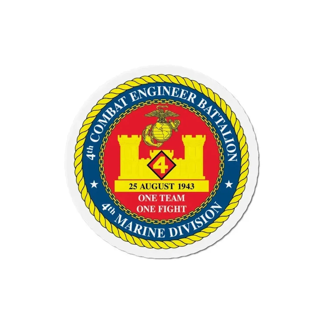 4th Cmbt Eng Bn (USMC) Refrigerator Magnet - The Sticker Space