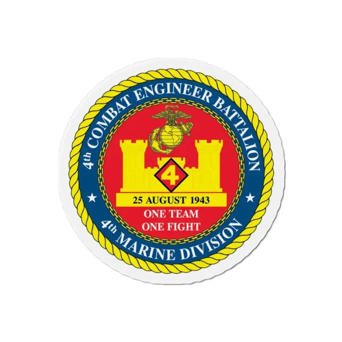 4th Cmbt Eng Bn (USMC) Refrigerator Magnet - The Sticker Space