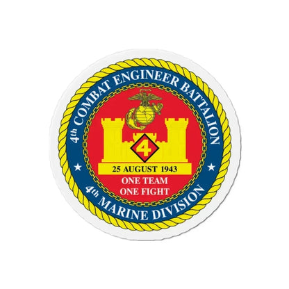 4th Cmbt Eng Bn (USMC) Refrigerator Magnet - The Sticker Space
