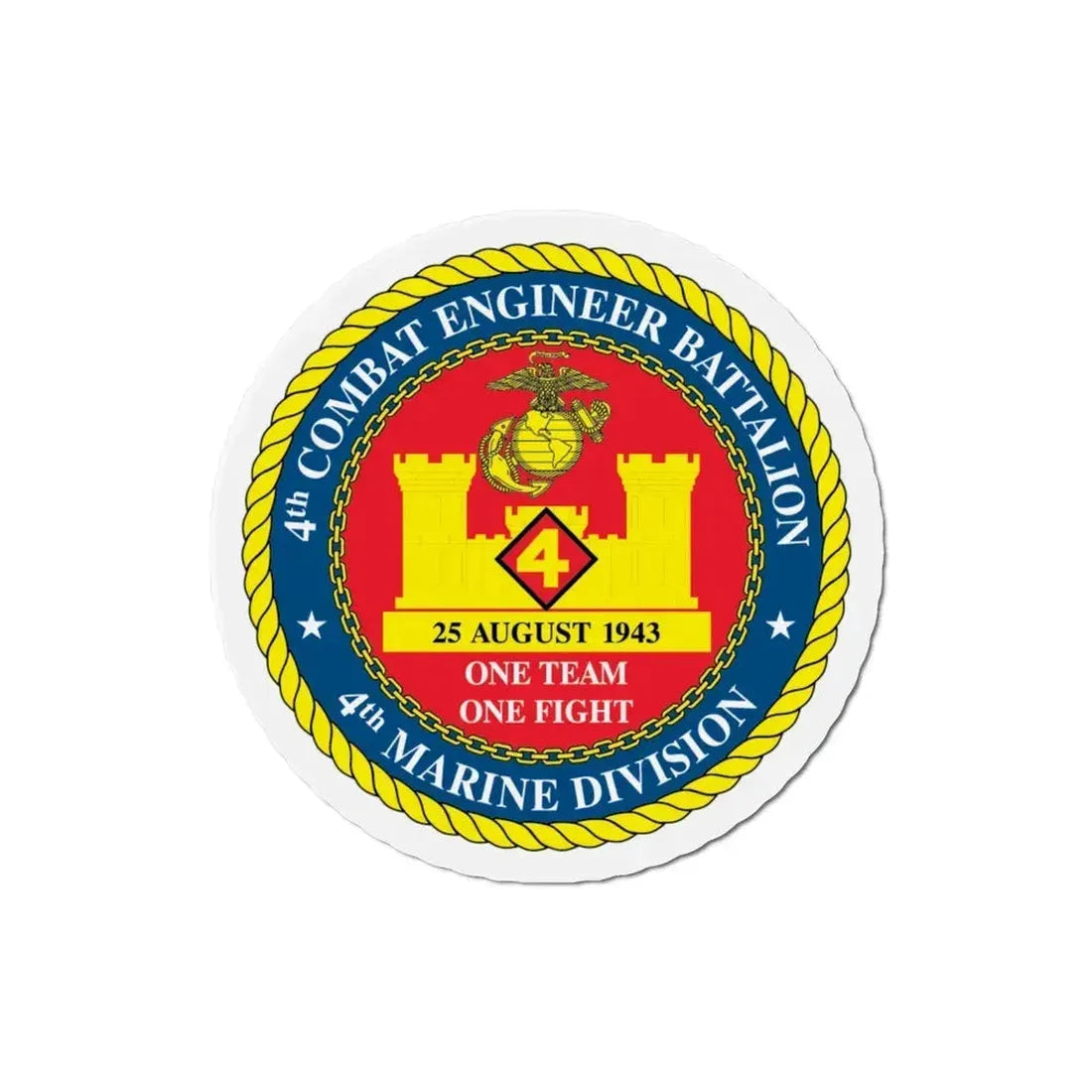 4th Cmbt Eng Bn (USMC) Refrigerator Magnet - The Sticker Space