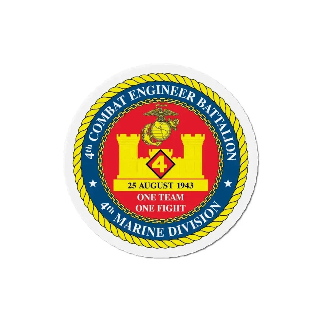 4th Cmbt Eng Bn (USMC) Refrigerator Magnet - The Sticker Space