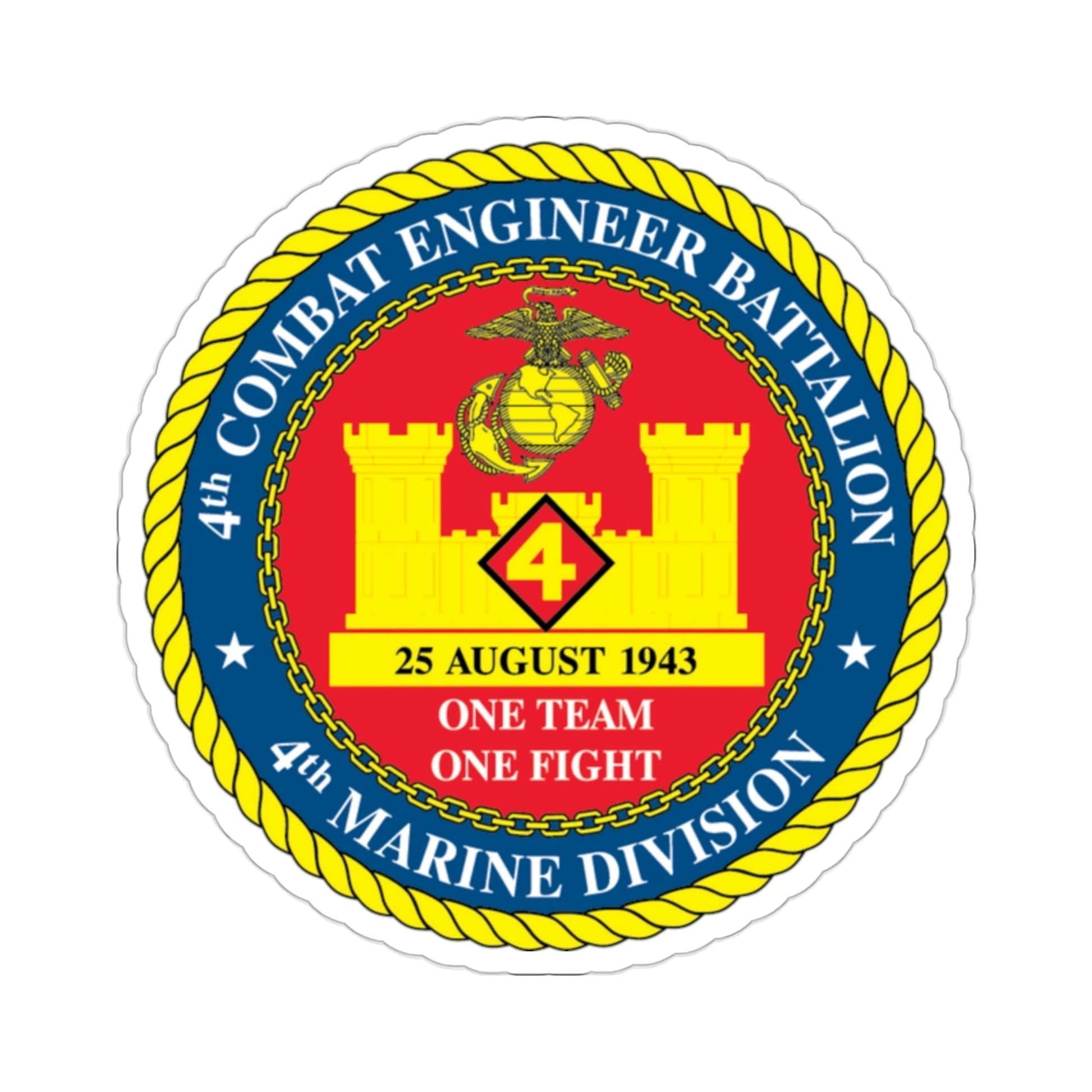 4th Cmbt Eng Bn (USMC) STICKER Vinyl Die-Cut Decal-2 Inch-The Sticker Space