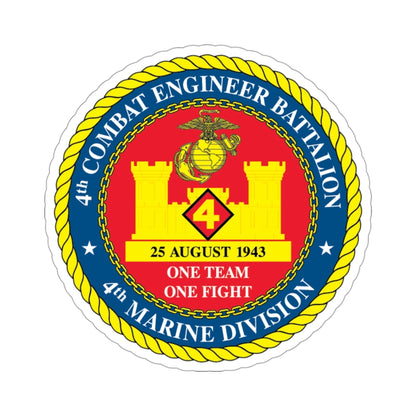 4th Cmbt Eng Bn (USMC) STICKER Vinyl Die-Cut Decal-3 Inch-The Sticker Space