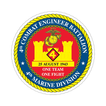 4th Cmbt Eng Bn (USMC) STICKER Vinyl Die-Cut Decal-4 Inch-The Sticker Space