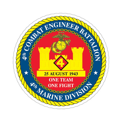 4th Cmbt Eng Bn (USMC) STICKER Vinyl Die-Cut Decal-5 Inch-The Sticker Space