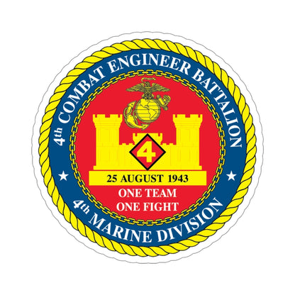 4th Cmbt Eng Bn (USMC) STICKER Vinyl Die-Cut Decal-6 Inch-The Sticker Space