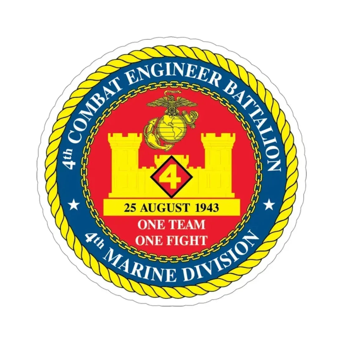 4th Cmbt Eng Bn (USMC) STICKER Vinyl Die-Cut Decal - The Sticker Space
