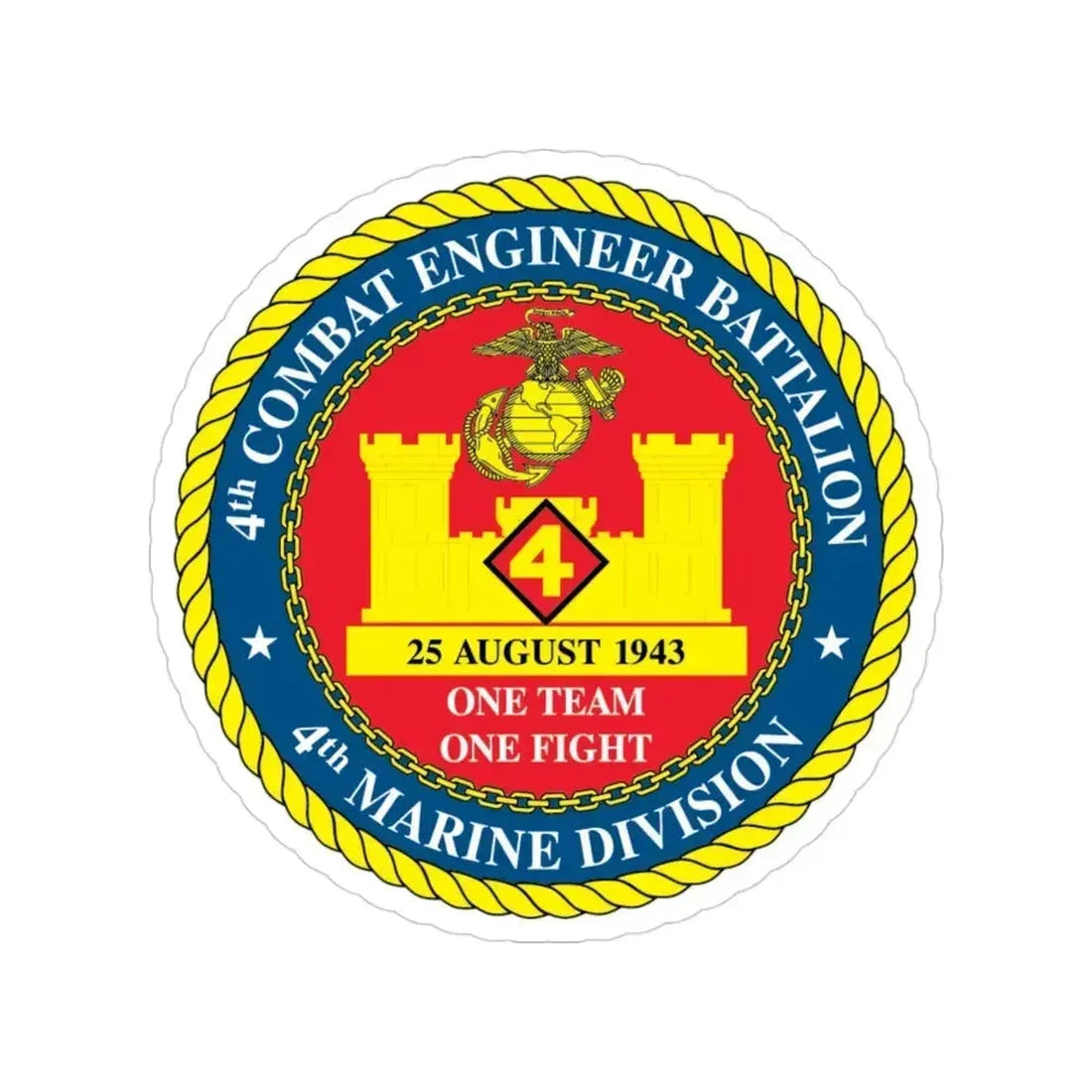 4th Cmbt Eng Bn (USMC) Transparent STICKER Die-Cut Vinyl Decal 3 Inch - The Sticker Space