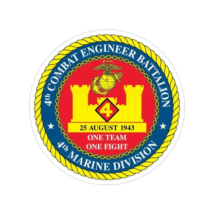 4th Cmbt Eng Bn (USMC) Transparent STICKER Die-Cut Vinyl Decal 3 Inch - The Sticker Space