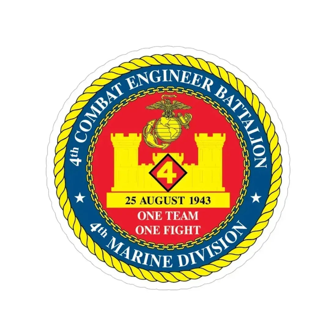 4th Cmbt Eng Bn (USMC) Transparent STICKER Die-Cut Vinyl Decal - The Sticker Space