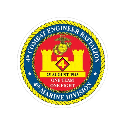 4th Cmbt Eng Bn (USMC) Transparent STICKER Die-Cut Vinyl Decal - The Sticker Space