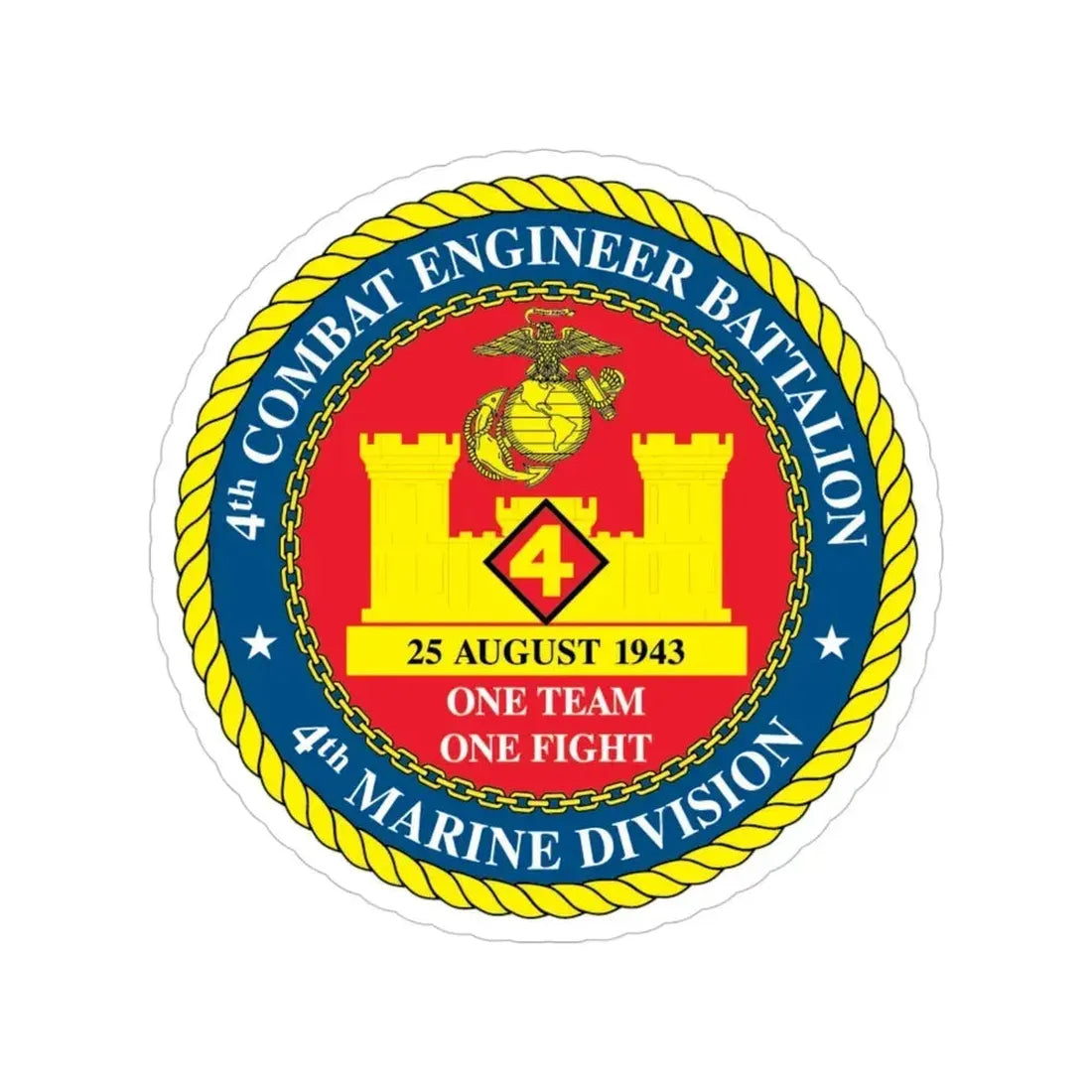4th Cmbt Eng Bn (USMC) Transparent STICKER Die-Cut Vinyl Decal - The Sticker Space