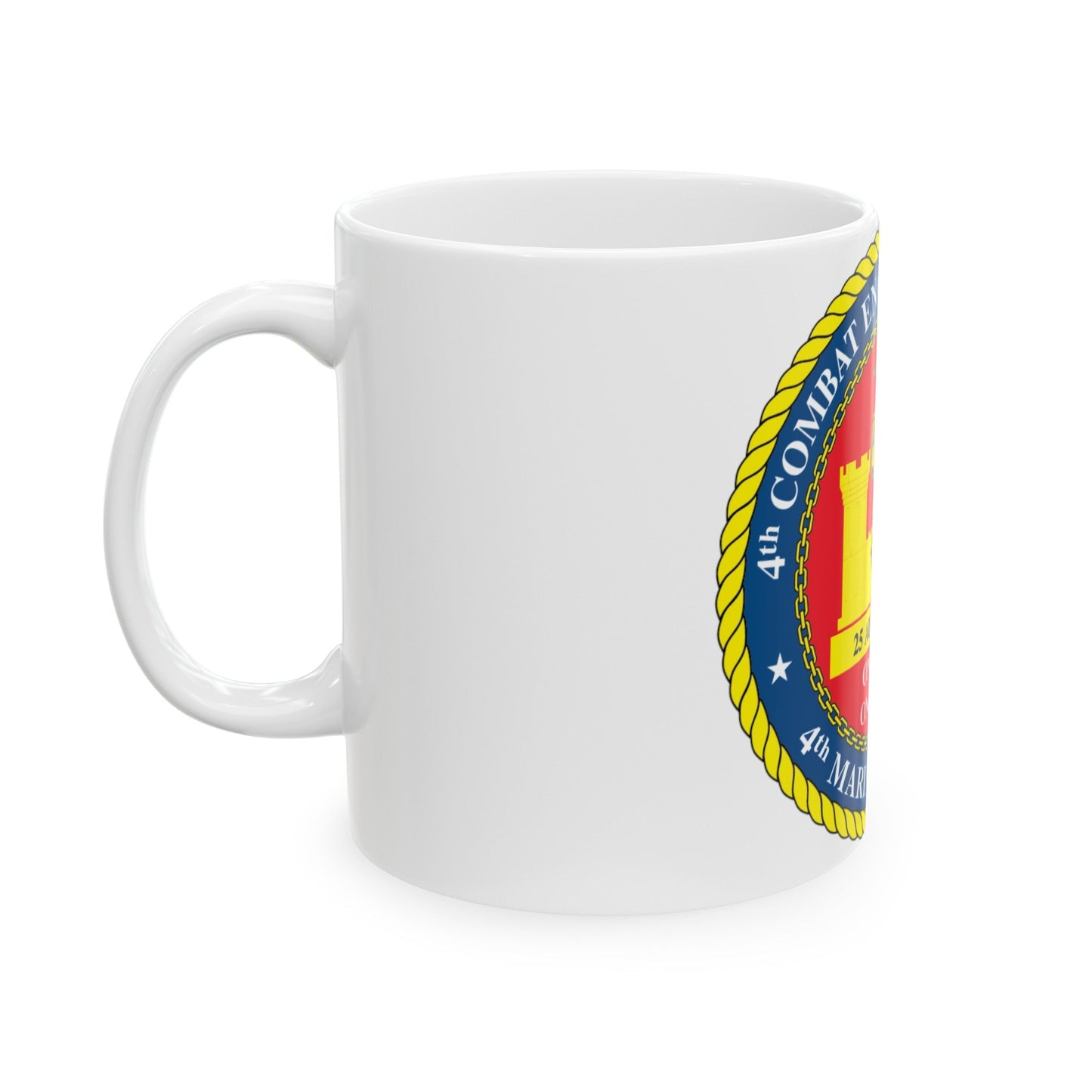 4th Cmbt Eng Bn (USMC) White Coffee Mug-The Sticker Space