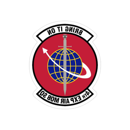 4th Expeditionary Air Mobility Squadron (U.S. Air Force) REVERSE PRINT Transparent STICKER-2" × 2"-The Sticker Space