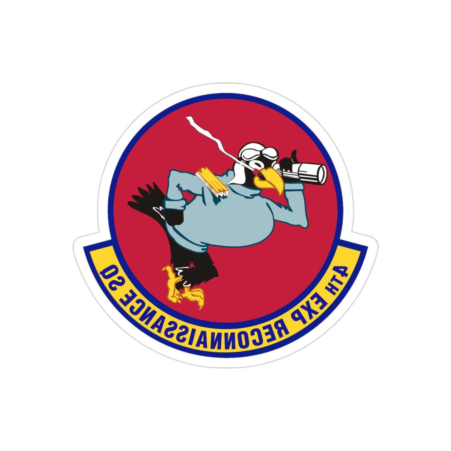 4th Expeditionary Reconnaissance Squadron (U.S. Air Force) REVERSE PRINT Transparent STICKER-3" × 3"-The Sticker Space