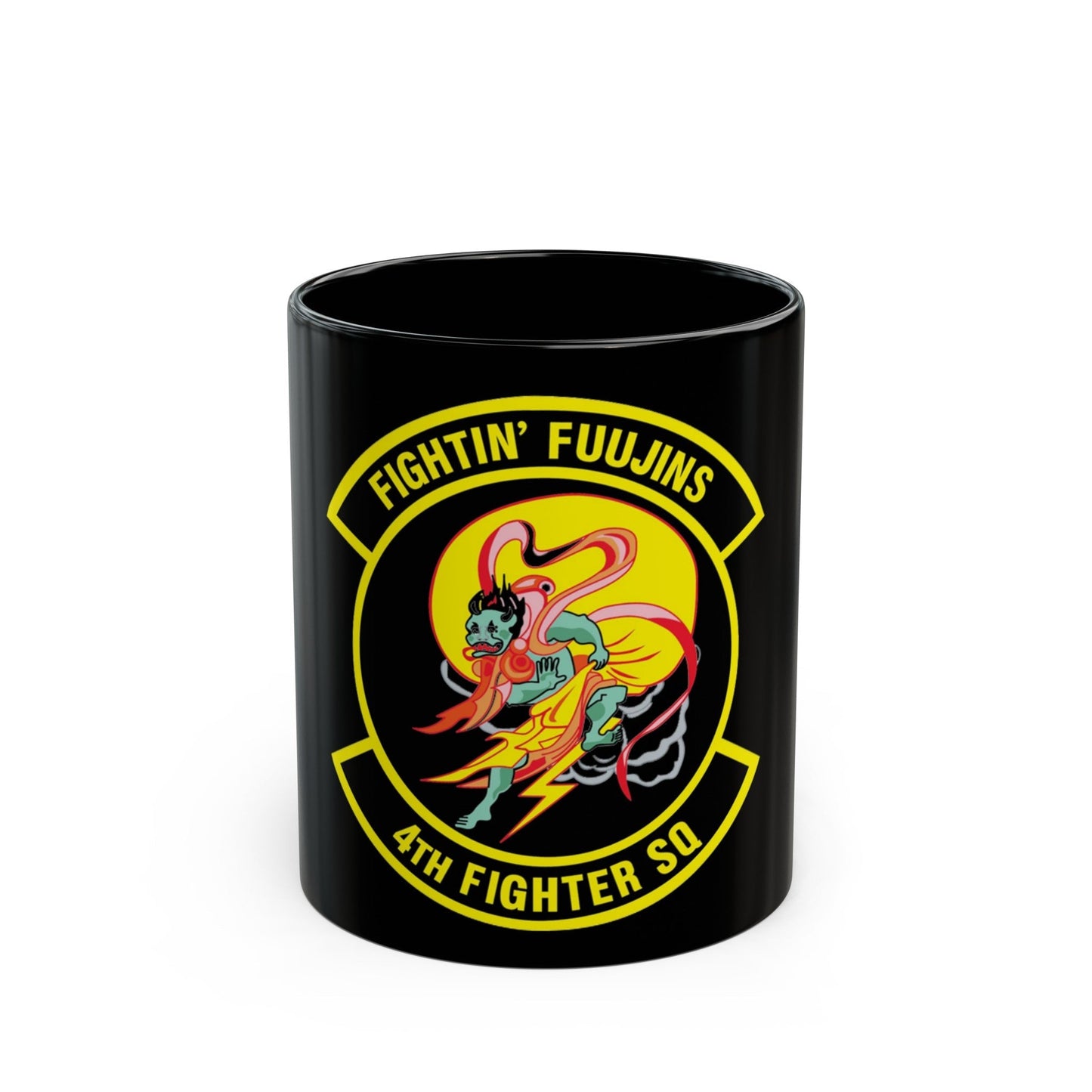 4th Fighter SQ Fightin' Fuujins (U.S. Air Force) Black Coffee Mug-11oz-The Sticker Space