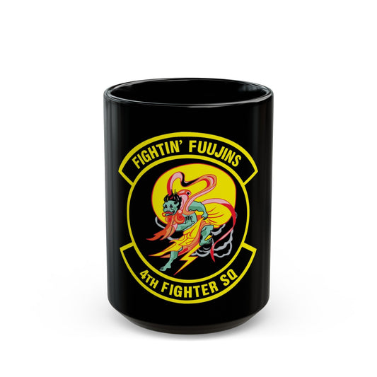 4th Fighter SQ Fightin' Fuujins (U.S. Air Force) Black Coffee Mug-15oz-The Sticker Space