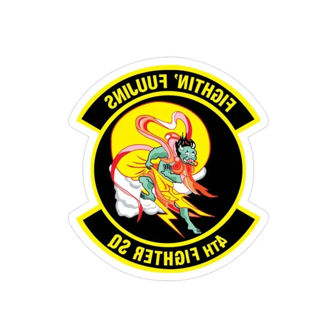 4th Fighter SQ Fightin' Fuujins (U.S. Air Force) REVERSE PRINT Transparent Die-Cut STICKER - The Sticker Space