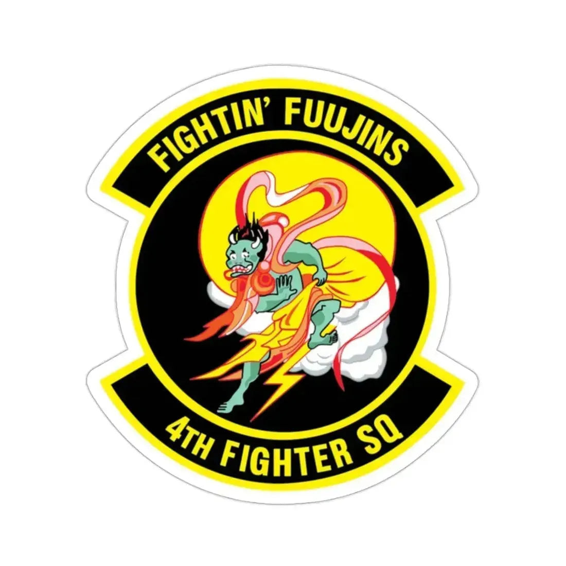 4th Fighter SQ Fightin' Fuujins (U.S. Air Force) STICKER Vinyl Die-Cut Decal 2 Inch - The Sticker Space