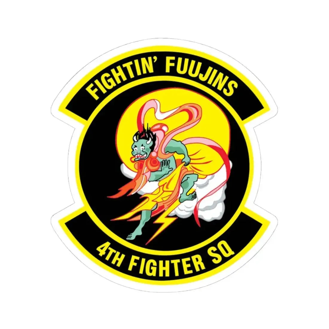 4th Fighter SQ Fightin' Fuujins (U.S. Air Force) STICKER Vinyl Kiss-Cut Decal 4 Inch White - The Sticker Space