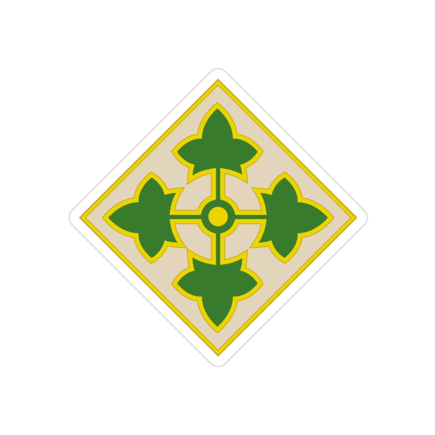 4th Infantry Division CSIB2 (U.S. Army) REVERSE PRINT Transparent STICKER-2" × 2"-The Sticker Space