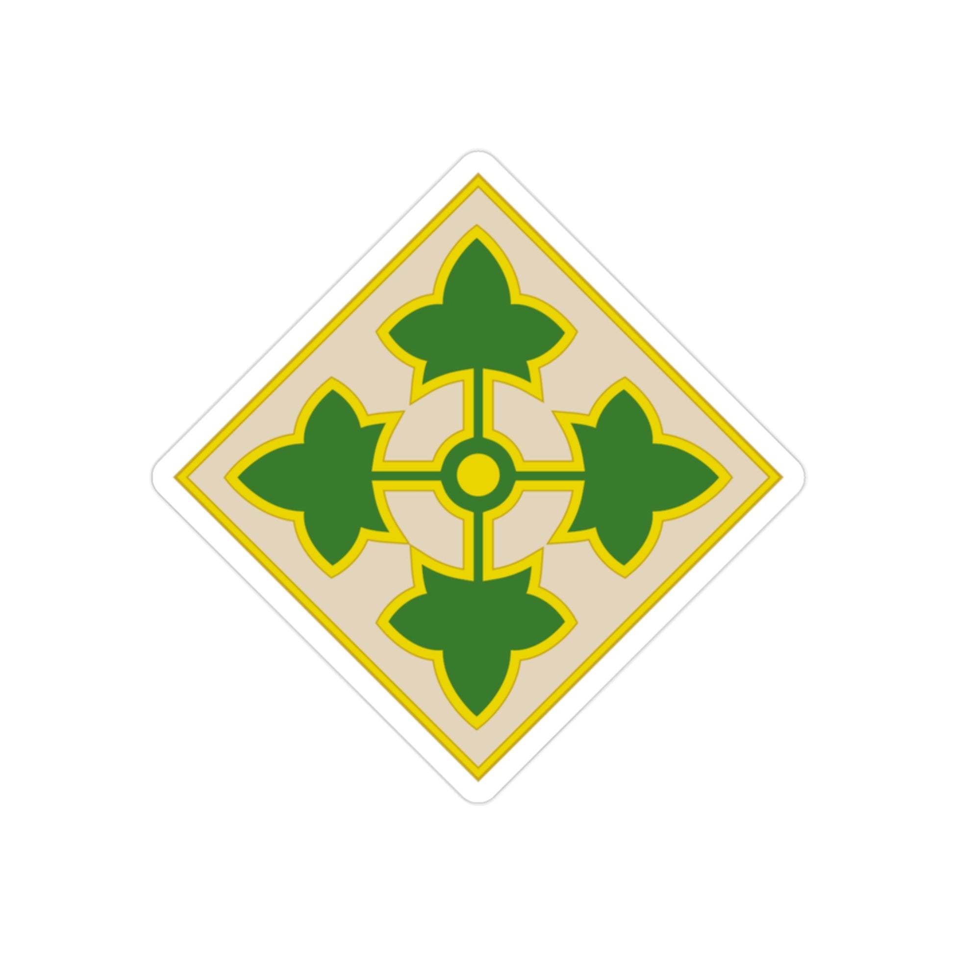 4th Infantry Division CSIB2 (U.S. Army) REVERSE PRINT Transparent STICKER-2" × 2"-The Sticker Space