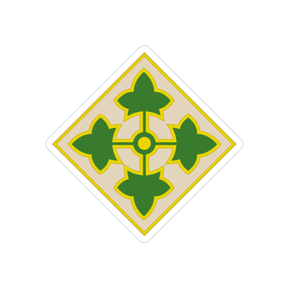 4th Infantry Division CSIB2 (U.S. Army) REVERSE PRINT Transparent STICKER-2" × 2"-The Sticker Space