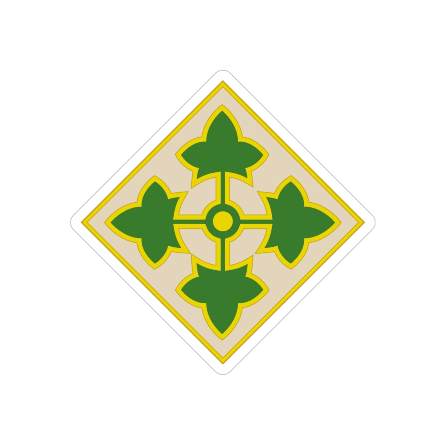 4th Infantry Division CSIB2 (U.S. Army) REVERSE PRINT Transparent STICKER-3" × 3"-The Sticker Space