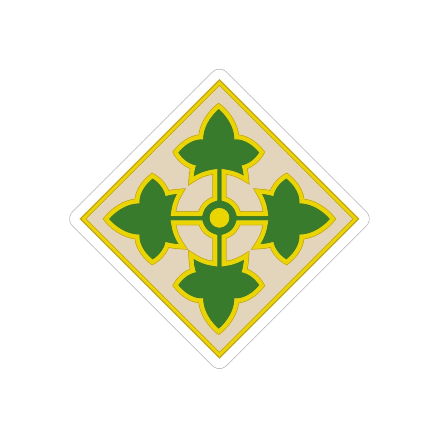 4th Infantry Division CSIB2 (U.S. Army) REVERSE PRINT Transparent STICKER-4" × 4"-The Sticker Space