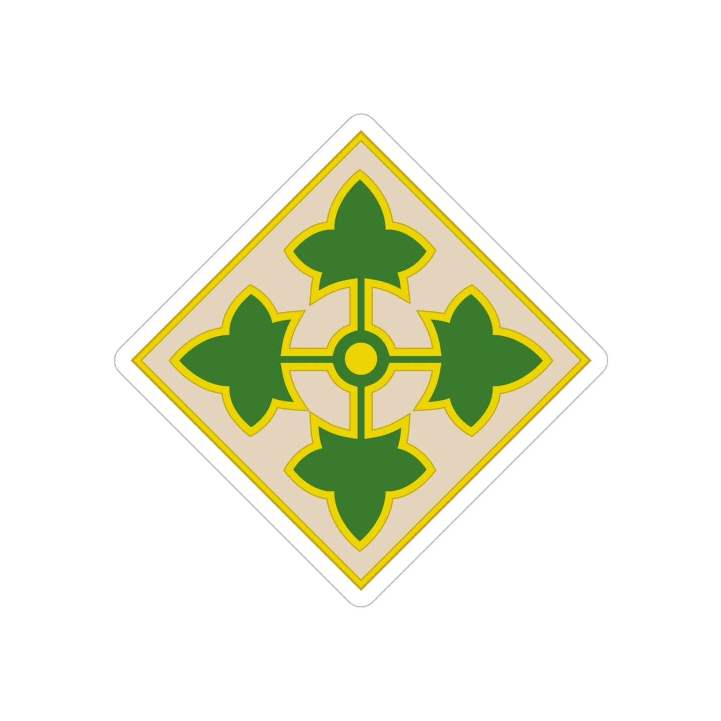 4th Infantry Division CSIB2 (U.S. Army) REVERSE PRINT Transparent STICKER-5" × 5"-The Sticker Space