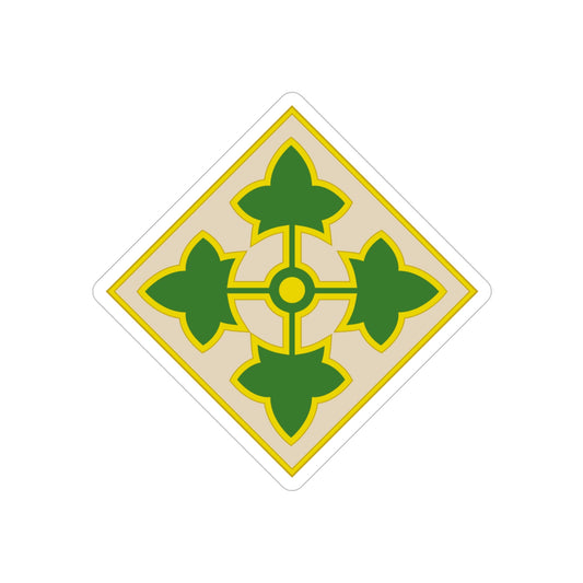 4th Infantry Division CSIB2 (U.S. Army) REVERSE PRINT Transparent STICKER-6" × 6"-The Sticker Space