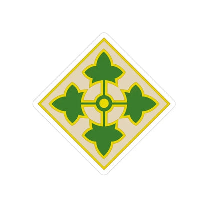 4th Infantry Division CSIB2 (U.S. Army) REVERSE PRINT Transparent Die-Cut STICKER 2 Inch Die-Cut Transparent - The Sticker Space