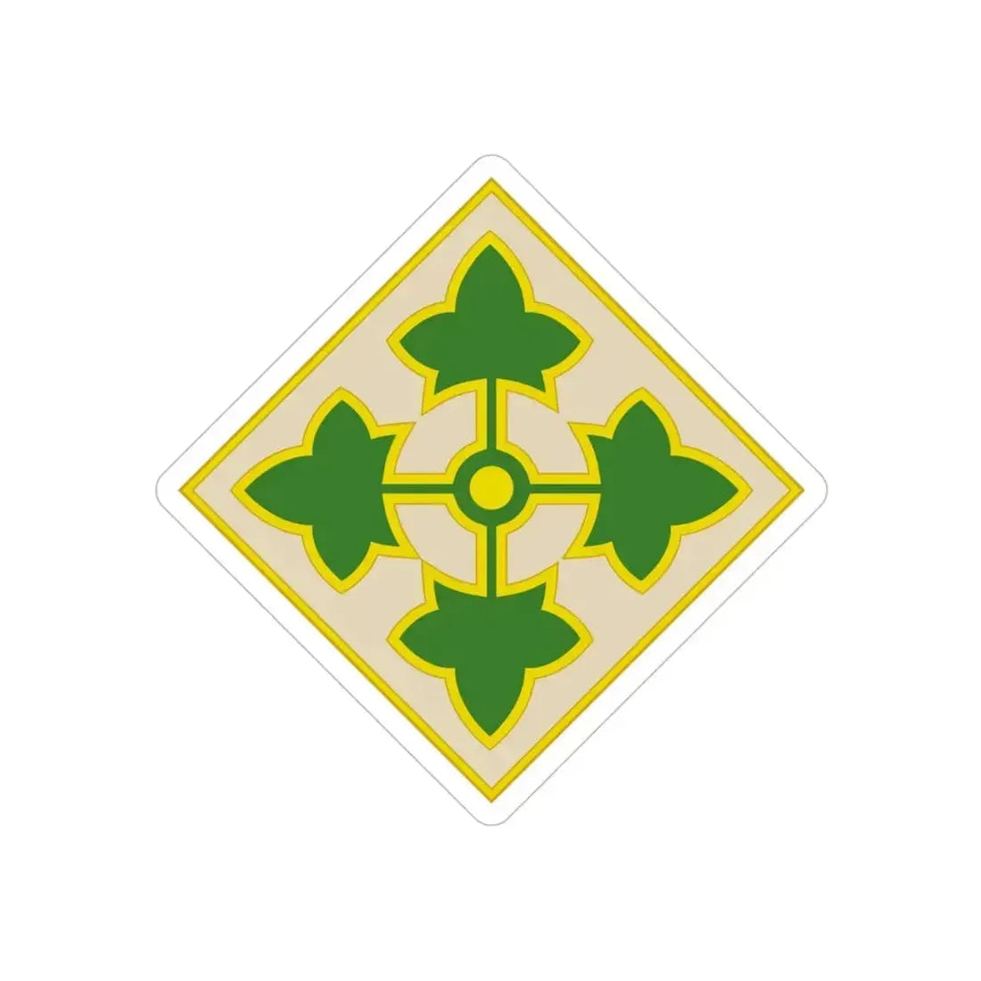 4th Infantry Division CSIB2 (U.S. Army) REVERSE PRINT Transparent Die-Cut STICKER 4 Inch Die-Cut Transparent - The Sticker Space