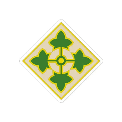 4th Infantry Division CSIB2 (U.S. Army) REVERSE PRINT Transparent Die-Cut STICKER 4 Inch Die-Cut Transparent - The Sticker Space