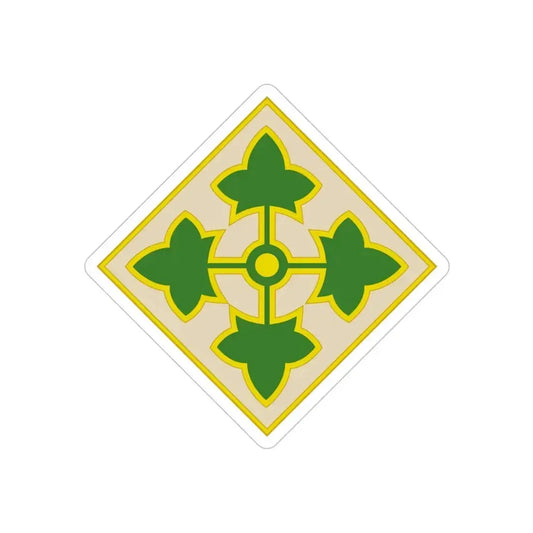 4th Infantry Division CSIB2 (U.S. Army) REVERSE PRINT Transparent Die-Cut STICKER 6 Inch Die-Cut Transparent - The Sticker Space