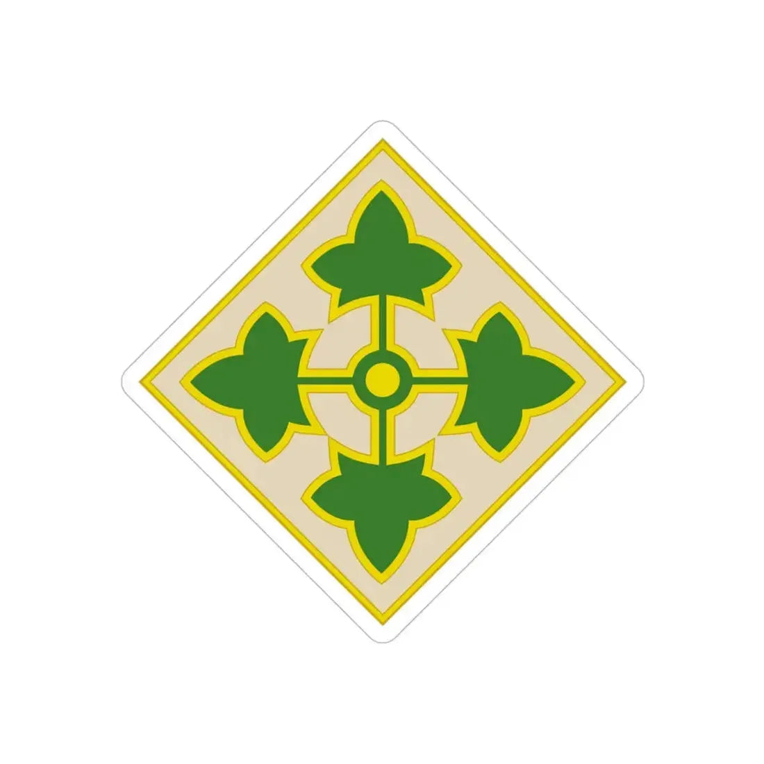 4th Infantry Division CSIB2 (U.S. Army) REVERSE PRINT Transparent Die-Cut STICKER - The Sticker Space