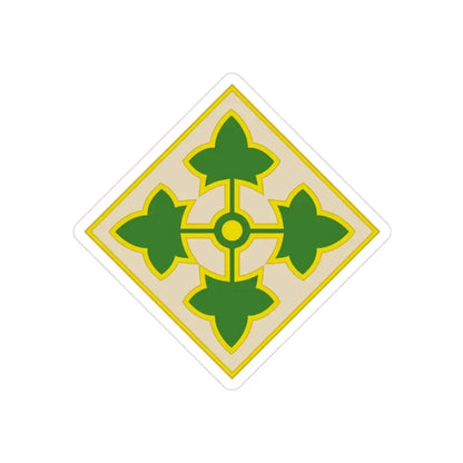 4th Infantry Division CSIB2 (U.S. Army) REVERSE PRINT Transparent Die-Cut STICKER - The Sticker Space