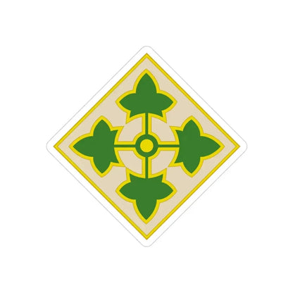 4th Infantry Division CSIB2 (U.S. Army) REVERSE PRINT Transparent Die-Cut STICKER - The Sticker Space