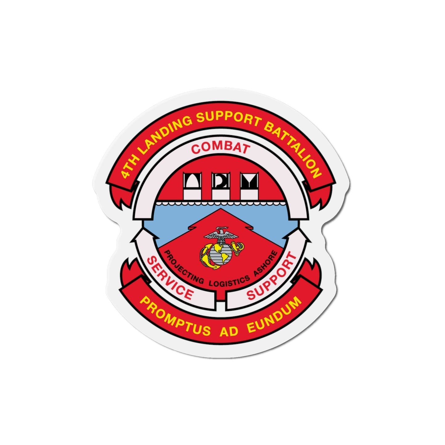 4th Landing Support Battalion Promptus Ad Eundum (USMC) Die-Cut Magnet-6 Inch-The Sticker Space