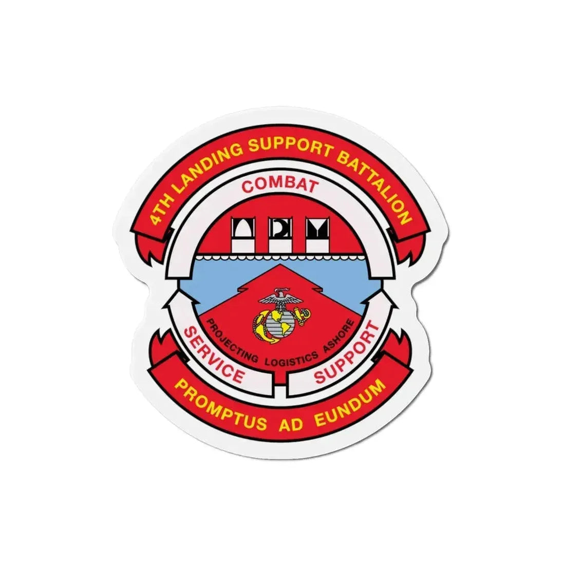 4th Landing Support Battalion Promptus Ad Eundum (USMC) Refrigerator Magnet 4 Inch - The Sticker Space