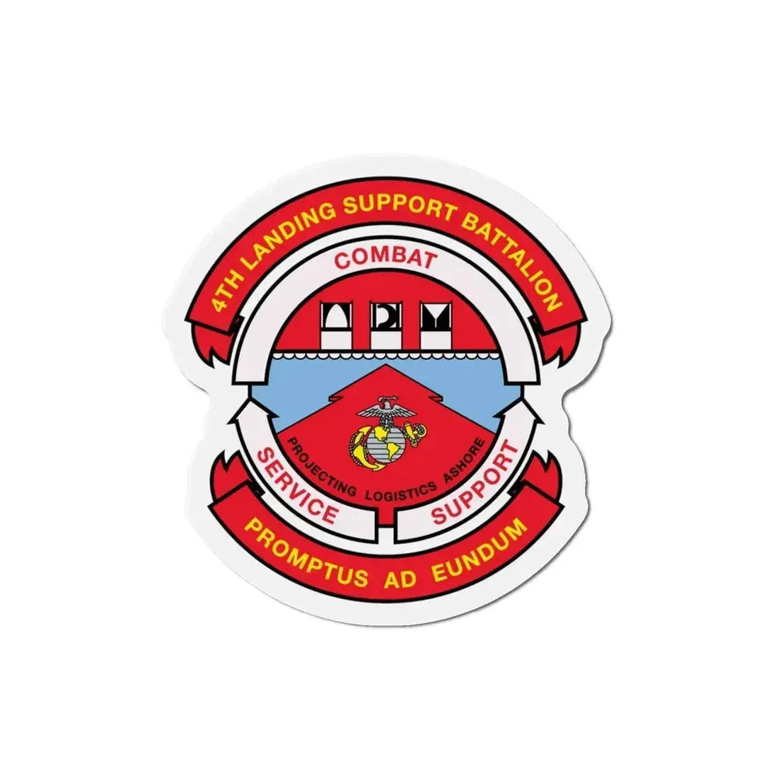 4th Landing Support Battalion Promptus Ad Eundum (USMC) Refrigerator Magnet 6 Inch - The Sticker Space